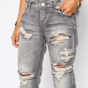 One Teaspoon Awesome Baggies Gray Chalk Size 26